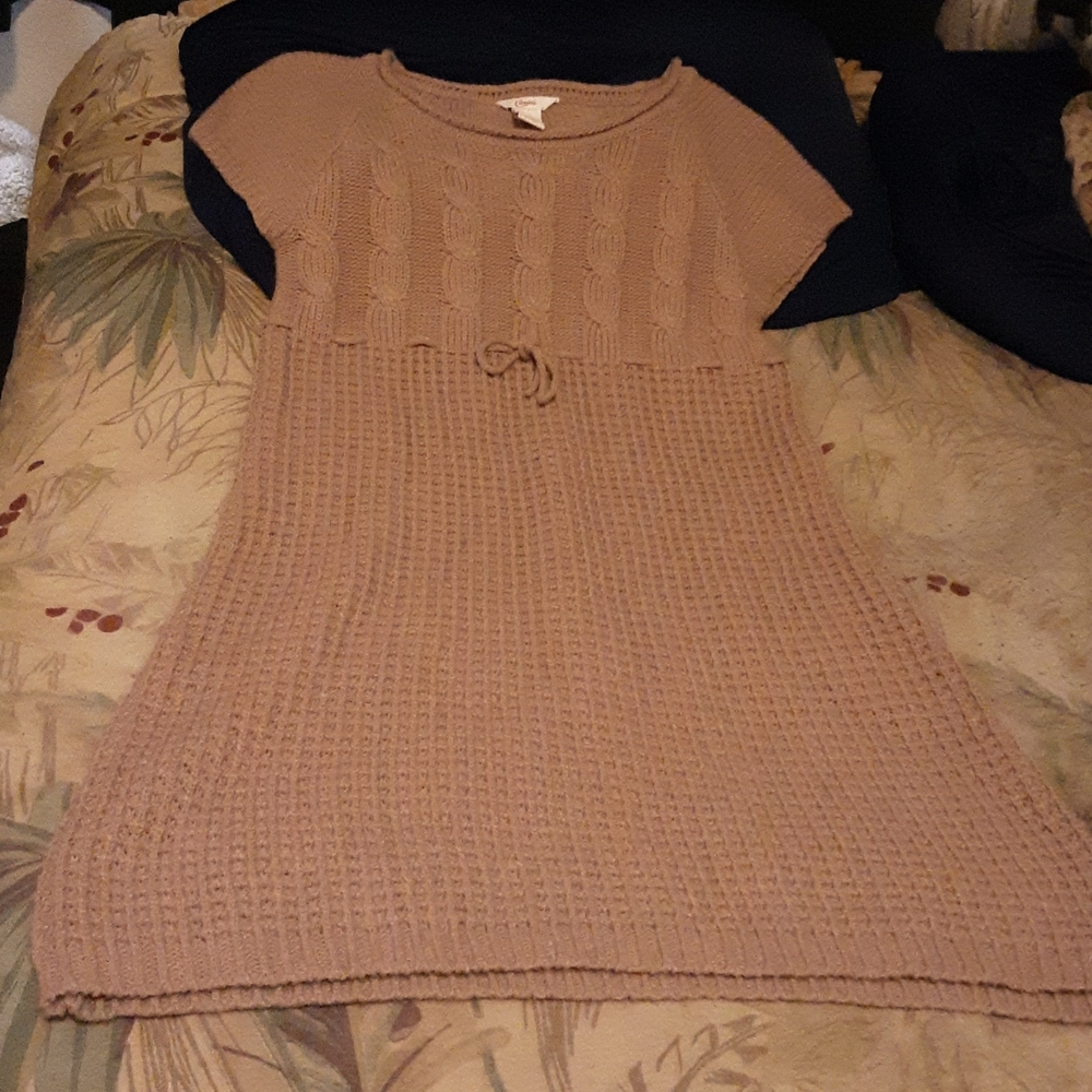 Candies Mauve Pink Juniors XL Womans Large Arcylic Knit Sweater Dress
